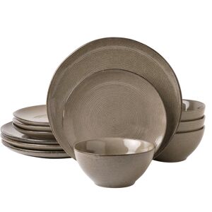 Richmount 12 Piece Stoneware Dinnerware Set - Service for 4 Dark Olive 12 Richmount 12 Piece Stoneware Dinnerware Set - Service for 4 Dark Olive 12