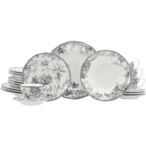 Creatable Adelaide, dinnerware set 20 pieces White/Gray 20 Creatable Adelaide, dinnerware set 20 pieces White/Gray 20