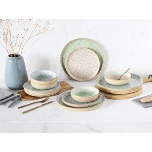 Creatable Uno Emiliana Mix 12 Piece Stoneware Dinnerware Set Blue;Green;Red;Cream 12 Creatable Uno Emiliana Mix 12 Piece Stoneware Dinnerware Set Blue;Green;Red;Cream 12