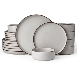Latitude Run 18-Piece Stoneware Dinnerware Set - Service For 6 Light Gray 18 Latitude Run 18-Piece Stoneware Dinnerware Set - Service For 6 Light Gray 18