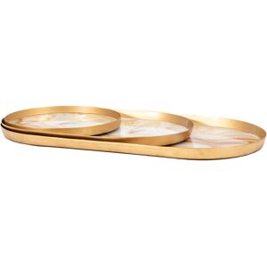 Fairmont Park Tessier 3 Piece Serving Tray Set Rose Gold;Brass 40.5cm W X 21cm D X 1.5cm H Fairmont Park Tessier 3 Piece Serving Tray Set Rose Gold;Brass 40.5cm W X 21cm D X 1.5cm H