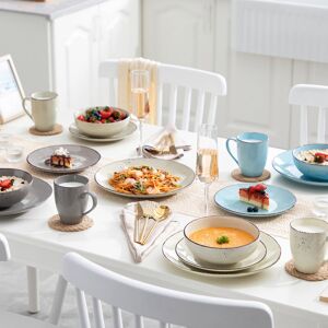 Vancasso 16 piece dinnerware set, service for 4 Blue/Beige/Grey 16 Vancasso 16 piece dinnerware set, service for 4 Blue/Beige/Grey 16