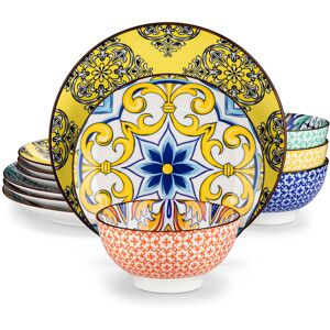 Vancasso Porcelain Dinnerware - Blue;Red;Yellow;Colorful 12 Vancasso Porcelain Dinnerware - Blue;Red;Yellow;Colorful 12