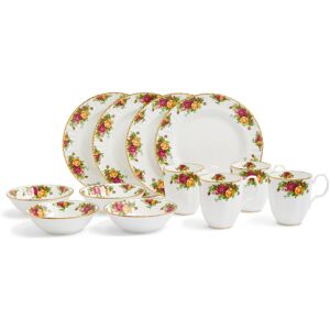 Royal Albert, Old Country Roses - 12 Piece Fine Bone China Dinnerware Set, Service for 4 White;Red 12 Royal Albert, Old Country Roses - 12 Piece Fine Bone China Dinnerware Set, Service for 4 White;Red 12