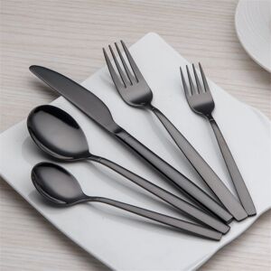 Brayden Studio 30 Piece Titanium Plated Cutlery Set, 30 Piece Black Cutlery Set, Black Cutlery Set, Service For 6 Black 30 Brayden Studio 30 Piece Titanium Plated Cutlery Set, 30 Piece Black Cutlery Set, Black Cutlery Set, Service For 6 Black 30
