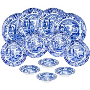 Blue Italian 12 Piece Dinnerware Set, Service for 4 Blue;White 12 Blue Italian 12 Piece Dinnerware Set, Service for 4 Blue;White 12