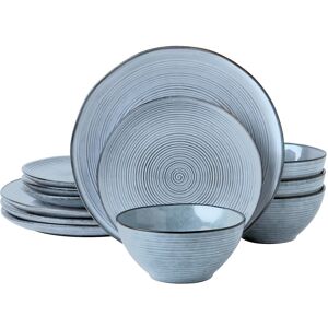 Richmount 12 Piece Stoneware Dinnerware Set - Service for 4 Pearl Blue 12 Richmount 12 Piece Stoneware Dinnerware Set - Service for 4 Pearl Blue 12