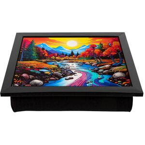 Metro River Pop Art No.2 Lap Tray with Cushion Black Metro River Pop Art No.2 Lap Tray with Cushion Black