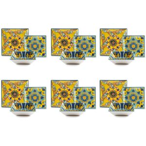 Excelsa Trinacria 18 Piece Ceramic Dinnerware Set - Service for 6 Multicoloured 18 Excelsa Trinacria 18 Piece Ceramic Dinnerware Set - Service for 6 Multicoloured 18