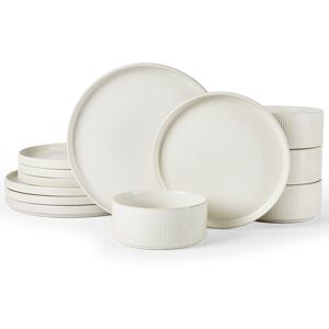 Brambly Cottage 12 Piece Stoneware Dinnerware Set - Service for 4 Matte White 12 Brambly Cottage 12 Piece Stoneware Dinnerware Set - Service for 4 Matte White 12
