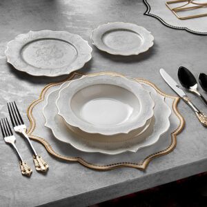Mercer41 Fairbanks 24 Piece Dinnerware Set, Service for 6 Gold And White 24 Mercer41 Fairbanks 24 Piece Dinnerware Set, Service for 6 Gold And White 24