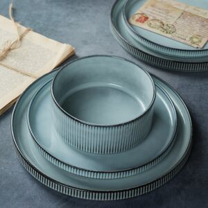 Brambly Cottage 12 Piece Stoneware Dinnerware Set - Service for 4 Smoky Blue 12 Brambly Cottage 12 Piece Stoneware Dinnerware Set - Service for 4 Smoky Blue 12