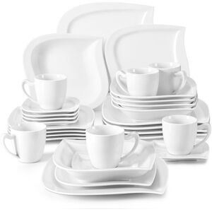 MALACASA 30 Piece Dinnerware Set, Service for 6 White;Cream 30 MALACASA 30 Piece Dinnerware Set, Service for 6 White;Cream 30