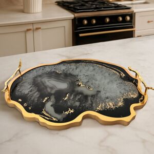 Canora Grey Adream Serving Tray Black;Gold;Green 37cm W X 48cm D X 7cm H Canora Grey Adream Serving Tray Black;Gold;Green 37cm W X 48cm D X 7cm H