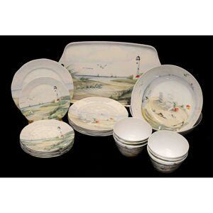 Beachcrest Home Miah By the Shore Melamine 21pcs Dinner set Multicolor 21 Beachcrest Home Miah By the Shore Melamine 21pcs Dinner set Multicolor 21