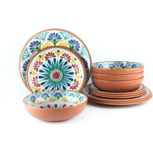 Latitude Vive Kade 12 Piece Melamine Dinnerware Set Multicolor 1 Latitude Vive Kade 12 Piece Melamine Dinnerware Set Multicolor 1