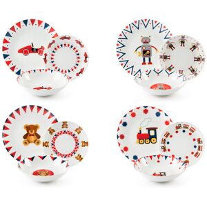 Excelsa Porcelain Dinnerware - Set of 12 Multicolor 12 Excelsa Porcelain Dinnerware - Set of 12 Multicolor 12
