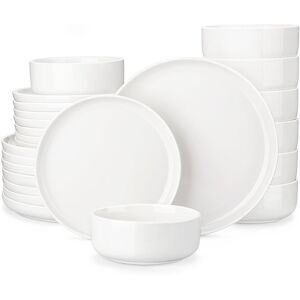 MALACASA 24 Piece Porcelain China Dinnerware Set - Service for 8 White;Ivory 24 MALACASA 24 Piece Porcelain China Dinnerware Set - Service for 8 White;Ivory 24