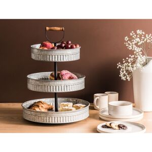 August Grove 3-Tiered Cake Stand KOUIGN Silver Black;Brown;Silver 54cm H X 38cm W X 38cm L August Grove 3-Tiered Cake Stand KOUIGN Silver Black;Brown;Silver 54cm H X 38cm W X 38cm L