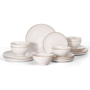 Richmount 18 Piece Stoneware Dinnerware Set - Service for 6 Antique White 18 Richmount 18 Piece Stoneware Dinnerware Set - Service for 6 Antique White 18