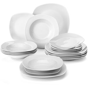 MALACASA 18 Piece Dessert Set, Service for 6 White;Ivory 18 MALACASA 18 Piece Dessert Set, Service for 6 White;Ivory 18