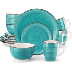 Vancasso BELLOAER 16 Piece Dinnerware Set, Service for 4 Turquoise 16 Vancasso BELLOAER 16 Piece Dinnerware Set, Service for 4 Turquoise 16