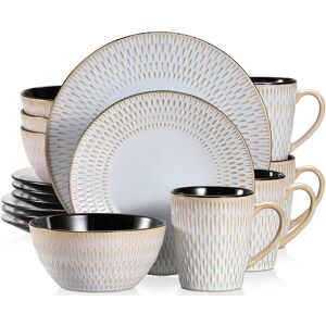 Vancasso Pluvo 16 Piece Dinnerware Set, Service for 4 Grey 16 Vancasso Pluvo 16 Piece Dinnerware Set, Service for 4 Grey 16