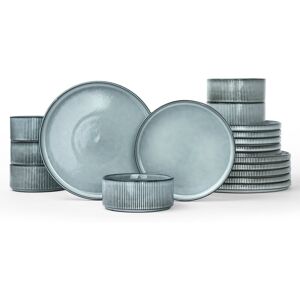 Brambly Cottage 18 Piece Stoneware Dinnerware Set - Service for 6 Smoky Blue 18 Brambly Cottage 18 Piece Stoneware Dinnerware Set - Service for 6 Smoky Blue 18
