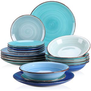 Vancasso BOMOOTIUR 18 Piece Colorful Dinnerware Set Service for 6 Blue Assorted 18 Vancasso BOMOOTIUR 18 Piece Colorful Dinnerware Set Service for 6 Blue Assorted 18