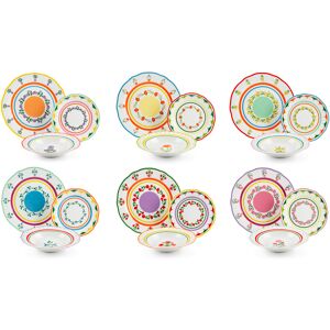 Excelsa Arles 18 Piece Porcelain Dinnerware Set - Service for 6 Multicoloured 18 Excelsa Arles 18 Piece Porcelain Dinnerware Set - Service for 6 Multicoloured 18