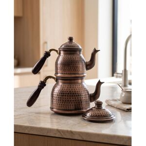 Marlow Home Co. Handmade Hammered Copper Turkish Tea Pot Set for Traditional Stovetop Tea Brewing Dark Copper Marlow Home Co. Handmade Hammered Copper Turkish Tea Pot Set for Traditional Stovetop Tea Brewing Dark Copper
