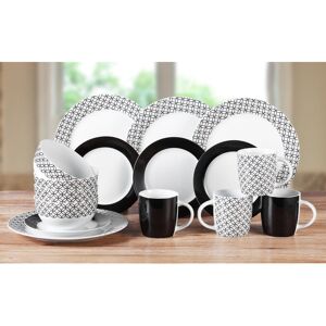 Waterside Geo 16 Piece Dinnerware Set Black 16 Waterside Geo 16 Piece Dinnerware Set Black 16