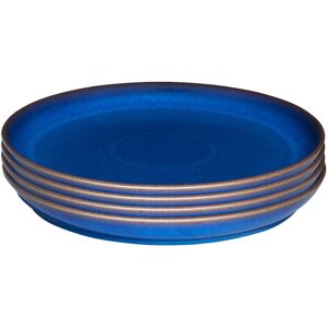 Denby Imperial Blue Set of 4 Coupe Dinner Plates Blue 26cm W X 26cm W Denby Imperial Blue Set of 4 Coupe Dinner Plates Blue 26cm W X 26cm W