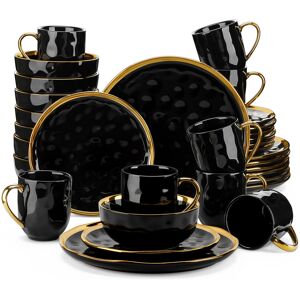 LOVECASA 32 Piece Dinnerware Set, Service for 8 Black 32 LOVECASA 32 Piece Dinnerware Set, Service for 8 Black 32