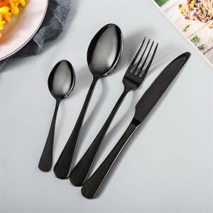 Brayden Studio Asdulah 24 Piece Stainless Steel Cutlery Set , Service for 6 Satin Black 24 Brayden Studio Asdulah 24 Piece Stainless Steel Cutlery Set , Service for 6 Satin Black 24