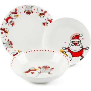 Excelsa Snowman 18 Pieces Dinnerware Set, Service For 6 White;Red 18 Excelsa Snowman 18 Pieces Dinnerware Set, Service For 6 White;Red 18
