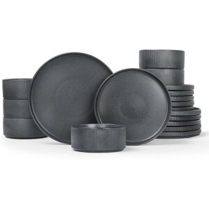 Brambly Cottage 18 Piece Stoneware Dinnerware Set - Service for 6 Matte Black 18 Brambly Cottage 18 Piece Stoneware Dinnerware Set - Service for 6 Matte Black 18
