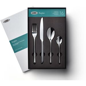 Stellar 16 Piece 18/10 Stainless Steel Cutlery Set. Table Settings for 4, Raglan Design Silver 16 Stellar 16 Piece 18/10 Stainless Steel Cutlery Set. Table Settings for 4, Raglan Design Silver 16