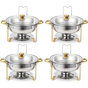 Canora Grey 4pcs Chafing Dish for Buffet Set Catering Food Warmer 5QT Round Chafing Dishes 27.99cm H X 42.01cm D Canora Grey 4pcs Chafing Dish for Buffet Set Catering Food Warmer 5QT Round Chafing Dishes 27.99cm H X 42.01cm D
