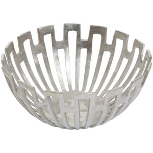 Metro Laskey Aluminum Round Decorative Bowl in Silver Silver 21cm H x 35cm W x 35cm D Metro Laskey Aluminum Round Decorative Bowl in Silver Silver 21cm H x 35cm W x 35cm D