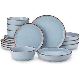 Vancasso 16 Piece Stoneware Dinnerware Set - Service for 4 Blue 16 Vancasso 16 Piece Stoneware Dinnerware Set - Service for 4 Blue 16