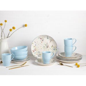 Creatable Candy Drops 16 Piece Stoneware Dinnerware Set - Service for 4 Blue;Cream 16 Creatable Candy Drops 16 Piece Stoneware Dinnerware Set - Service for 4 Blue;Cream 16