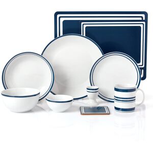 Waterside 56pc Blue Bistro Dinner Set ( no cutlery ) Blue;White 56 Waterside 56pc Blue Bistro Dinner Set ( no cutlery ) Blue;White 56