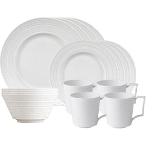 Wedgwood, Intaglio - 16 Piece Dinnerware Set, Service for 4 White 16 Wedgwood, Intaglio - 16 Piece Dinnerware Set, Service for 4 White 16