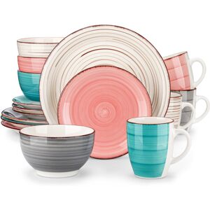 Vancasso BELLOAER 16 Piece Dinnerware Set, Service for 4 Blue/Grey/White 16 Vancasso BELLOAER 16 Piece Dinnerware Set, Service for 4 Blue/Grey/White 16