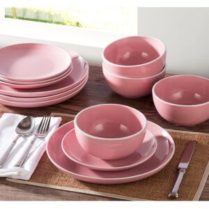 Waterside 12pc Stoneware Dinner Set Pink 12 Waterside 12pc Stoneware Dinner Set Pink 12