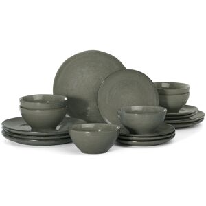 Richmount 18 Piece Stoneware Dinnerware Set - Service for 6 Dark Olive 18 Richmount 18 Piece Stoneware Dinnerware Set - Service for 6 Dark Olive 18