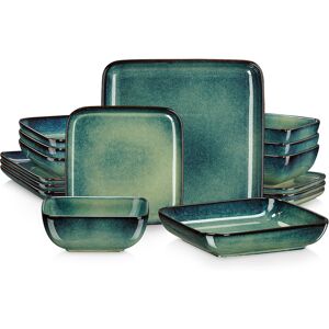 Vancasso Stoneware Dinnerware - Set of 16 Green 16 Vancasso Stoneware Dinnerware - Set of 16 Green 16