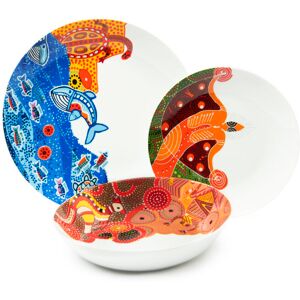 Excelsa "AUSTRALIAN" 18 PCS DINNER SET Blue;White;Orange 18 Excelsa "AUSTRALIAN" 18 PCS DINNER SET Blue;White;Orange 18