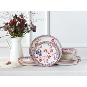 Creatable Cottage 18 Piece Stoneware Plate Set Pink;Cream 18 Creatable Cottage 18 Piece Stoneware Plate Set Pink;Cream 18